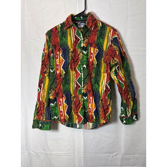 Wrangler Other - Vintage Mens Wrangler Size S Shirt Southwestern Aztec Brushpopper Print Rodeo